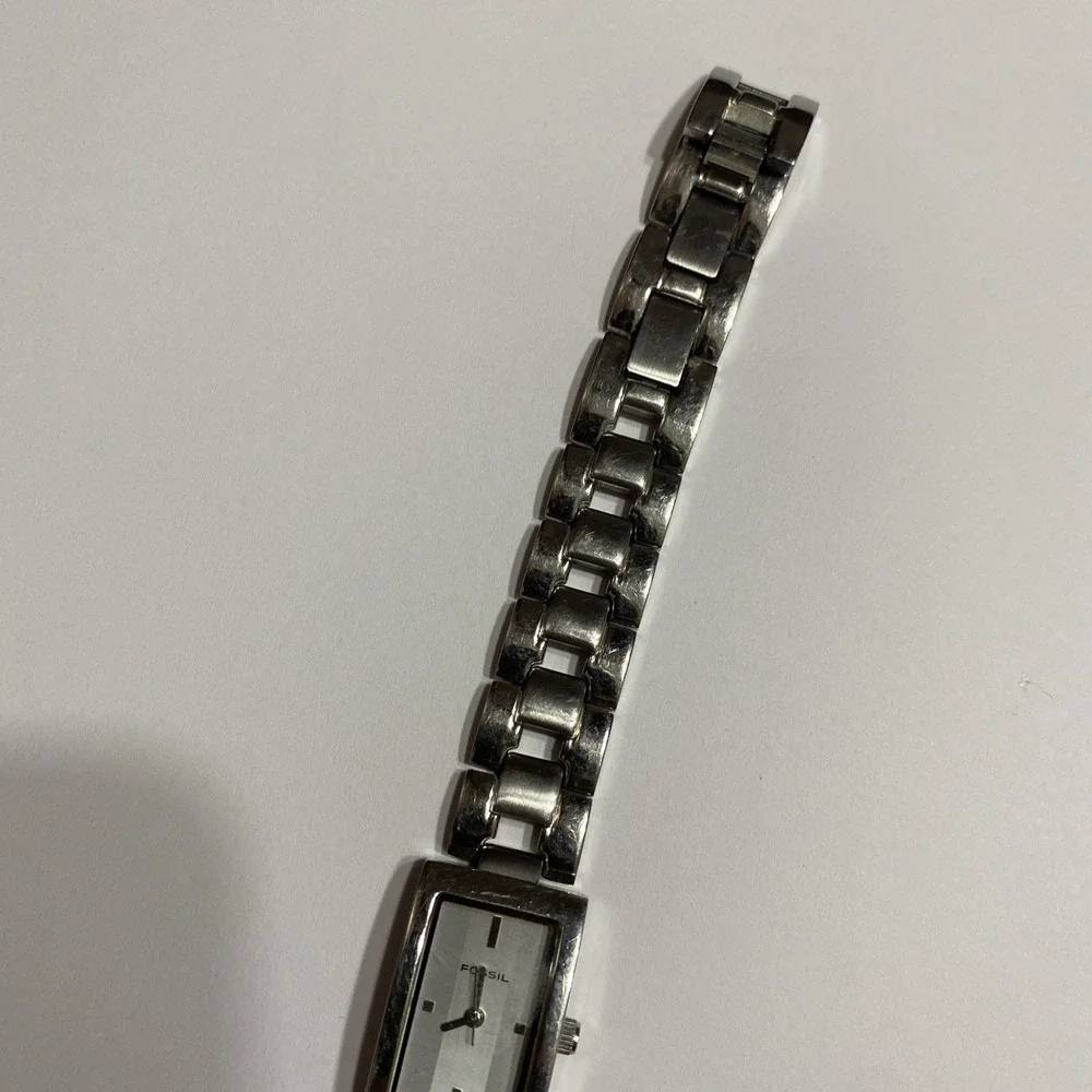 Fossil F2 ES-1107‎ All Stainless Steel Quartz Women's Watch Sz. 6